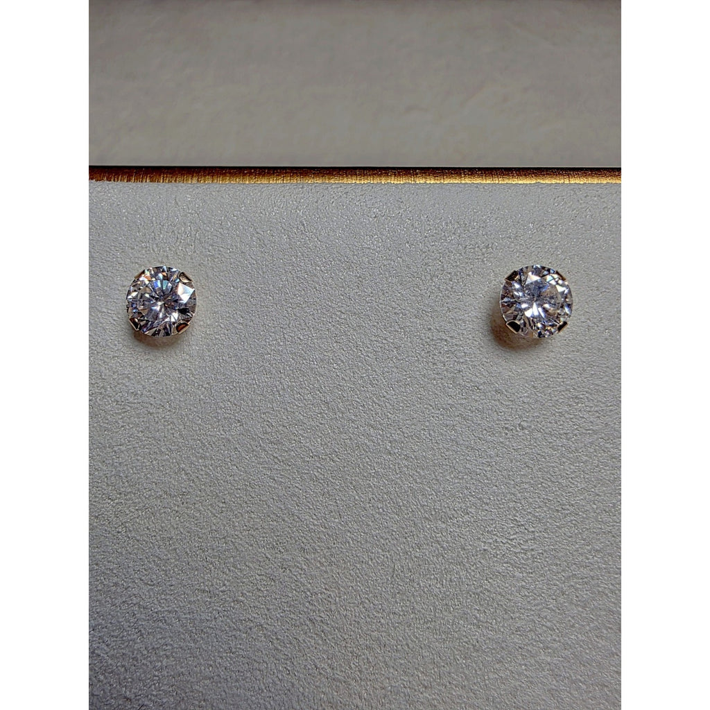 6mm 14K Solid Gold 1.52ctMoissanite Stud Earrings Round Cut w/GRA Certificate