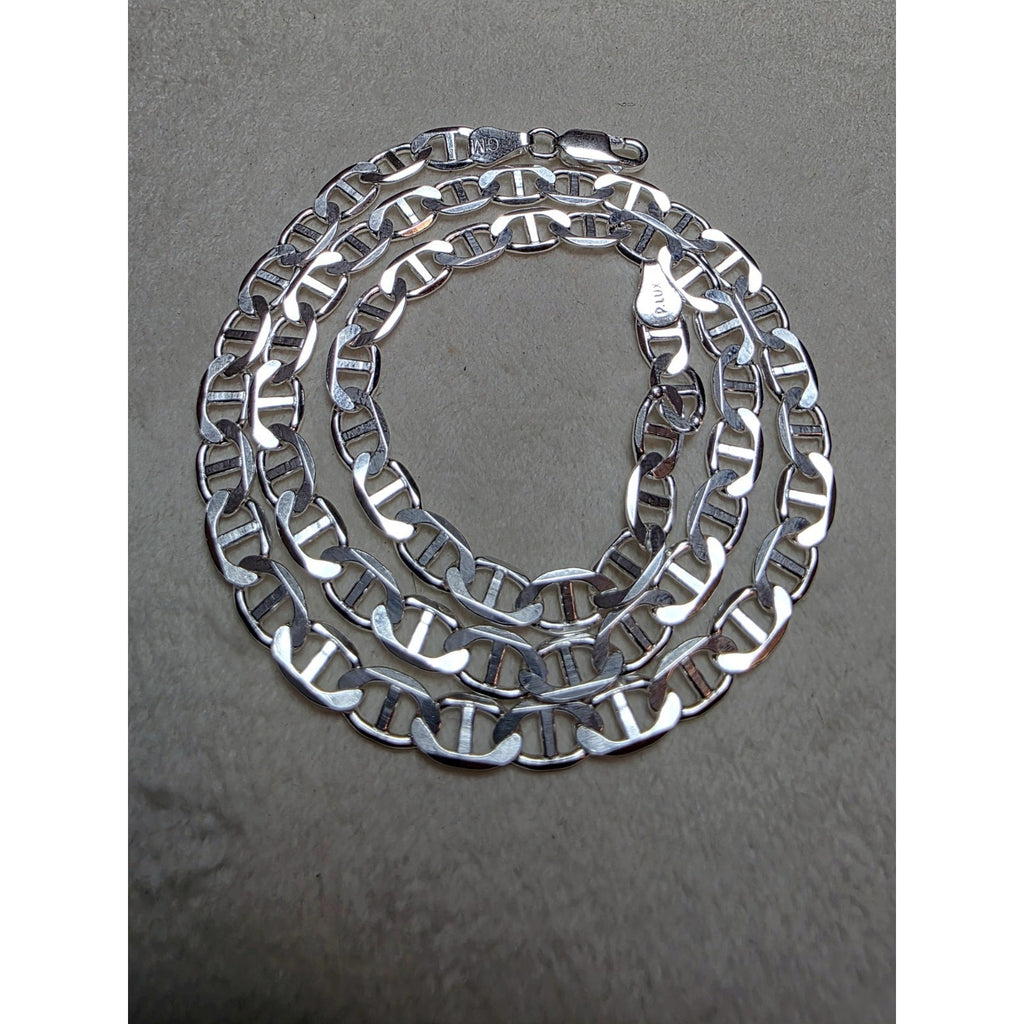18" 5.5mm 15g Flat Mariner Chain Solid 925 Solid Silver