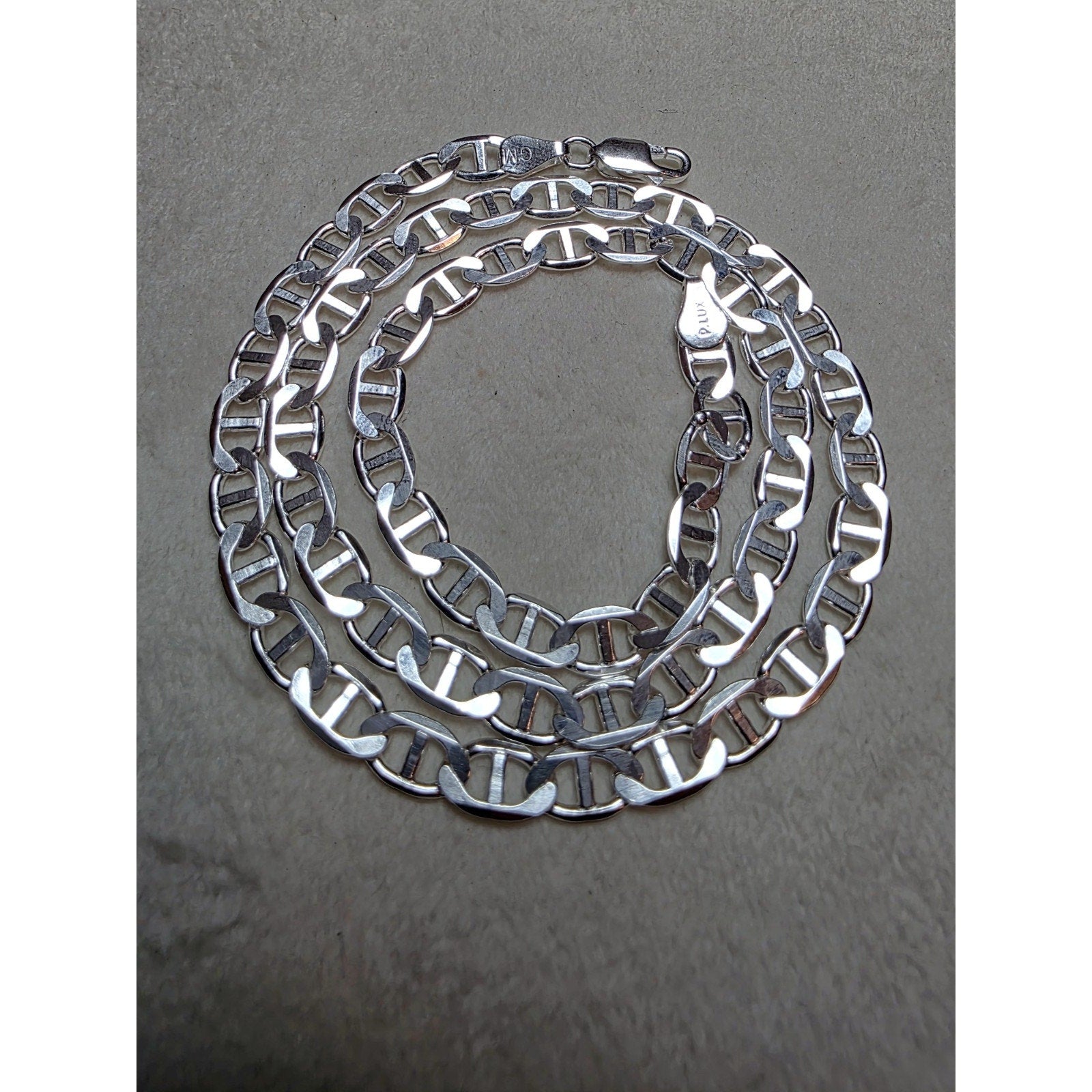 18" 5.5mm 15g Flat Mariner Chain Solid 925 Solid Silver