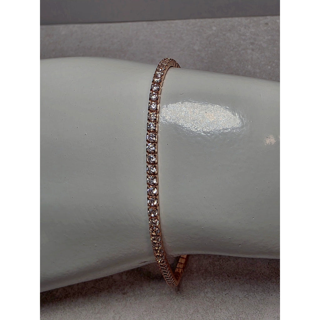 7.5" 2.2mm Rose Gold Tennis Bracelet 925 Sterling Silver
