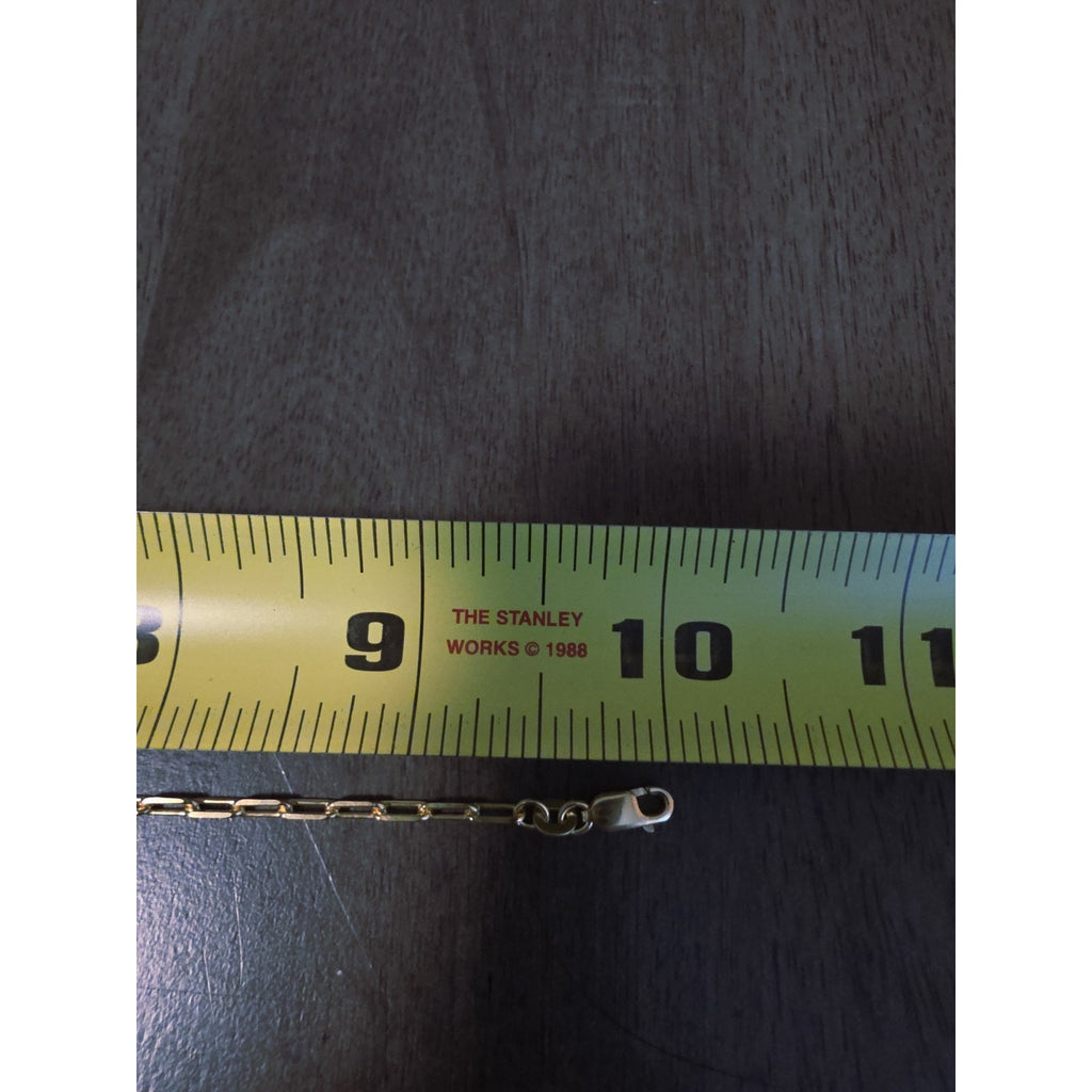 Paperclip Anklet 9-10" Adjustable 2.7mm Gold over 925 Sterling Silver
