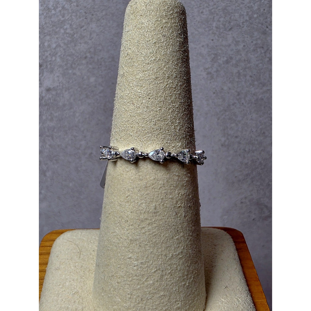 S7 0.93ctw Moissanite Marquise Eternity Band 925 Sterling Silver w/Solid Back