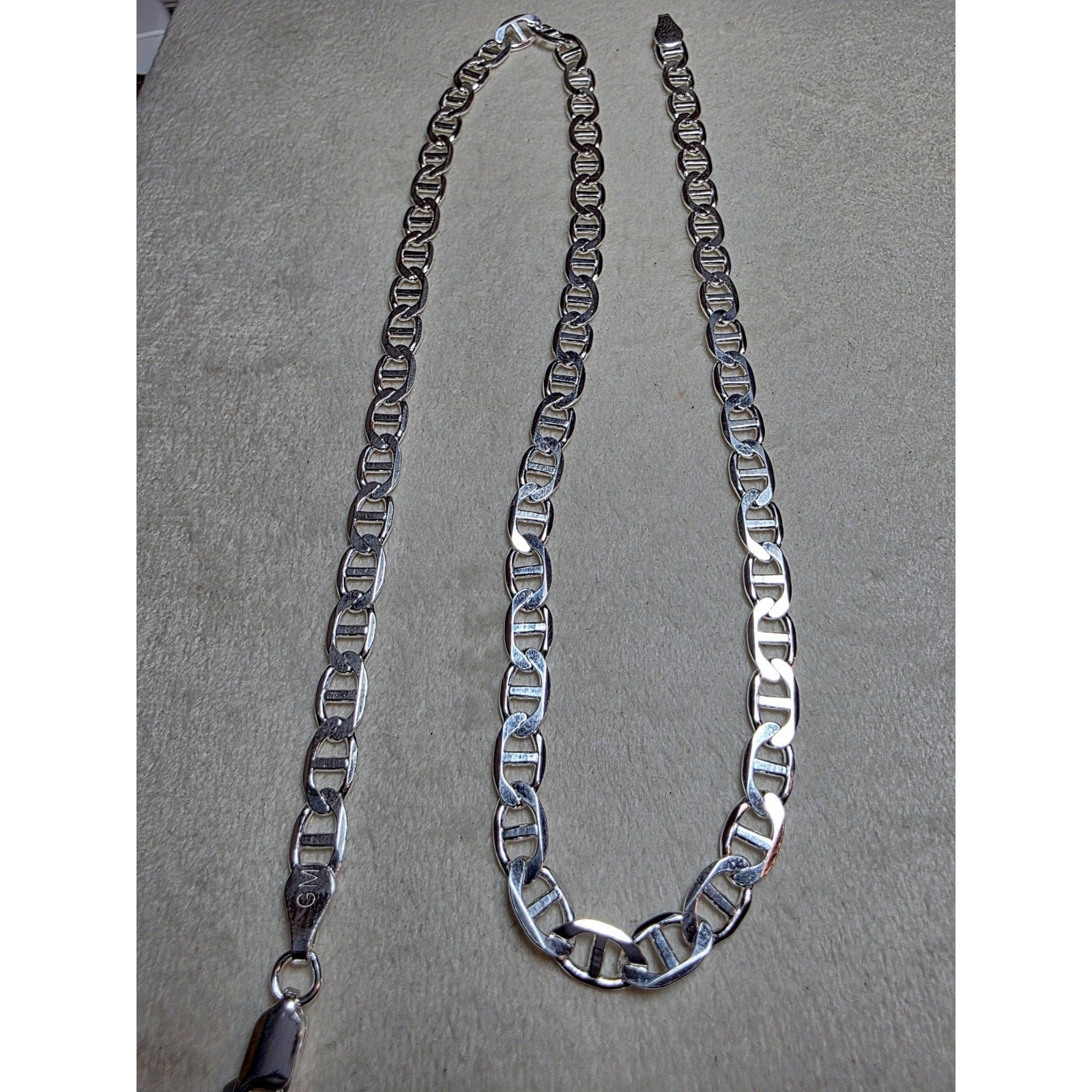 18" 5.5mm 15g Flat Mariner Chain Solid 925 Solid Silver