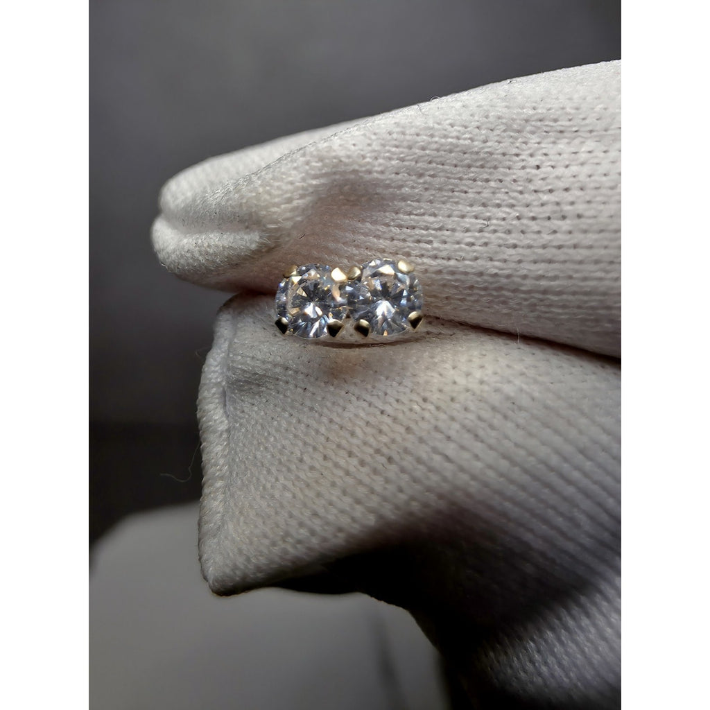 10k Solid Gold 3mm Round Stud Earrings w/Silicon Backs 10k Stamped