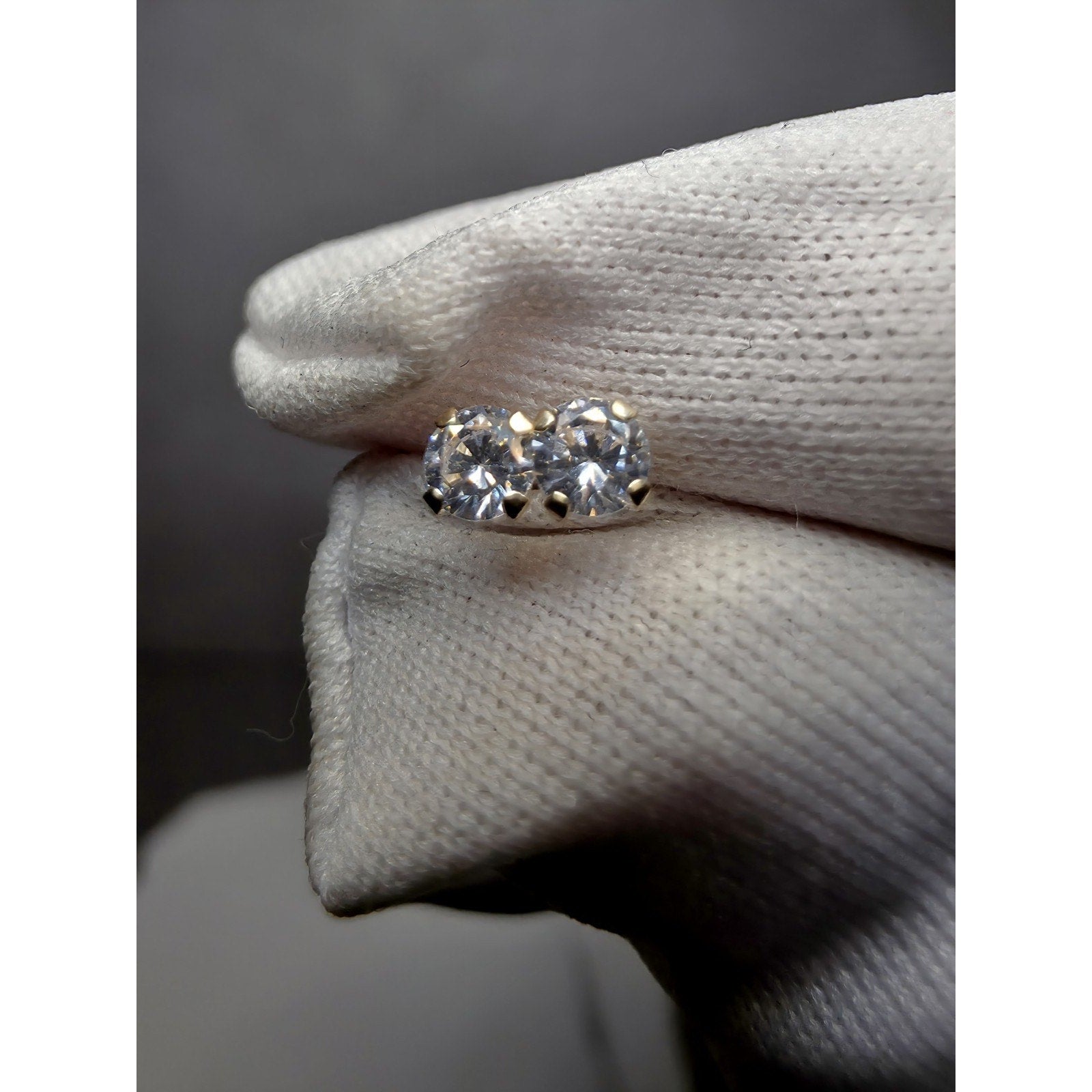 10k Solid Gold 3mm Round Stud Earrings w/Silicon Backs 10k Stamped