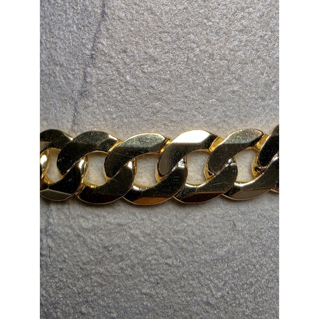 8" 6.6mm Cuban Curb Bracelet 8.74g Gold Over 925 Sterling Silver