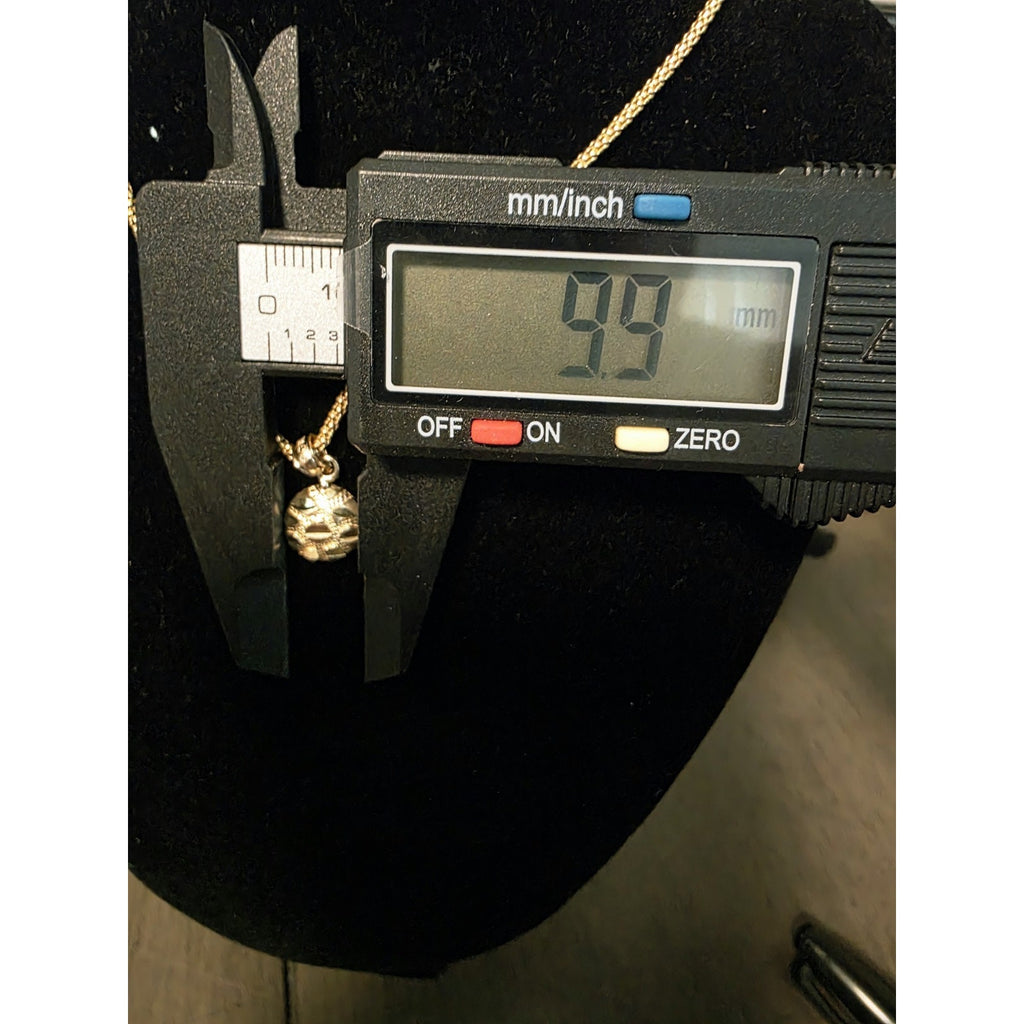 10k Gold Nugget Pendant w/ 30" Gold Plated Silver Popcorn Chain