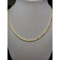 18-24" 2.5mm Twisted rock Adjustable Gold over 925 Sterling Silver