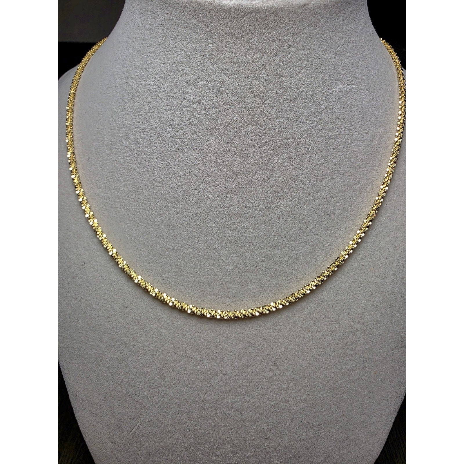 18-24" 2.5mm Twisted rock Adjustable Gold over 925 Sterling Silver