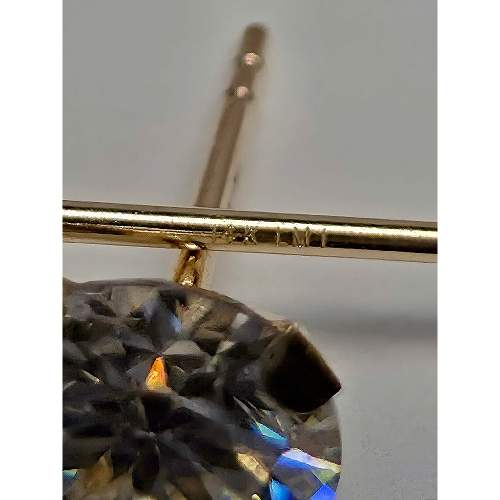 14k Solid Gold 5mm 0.90ctw Moissanite Stud Earrings w/GRA
