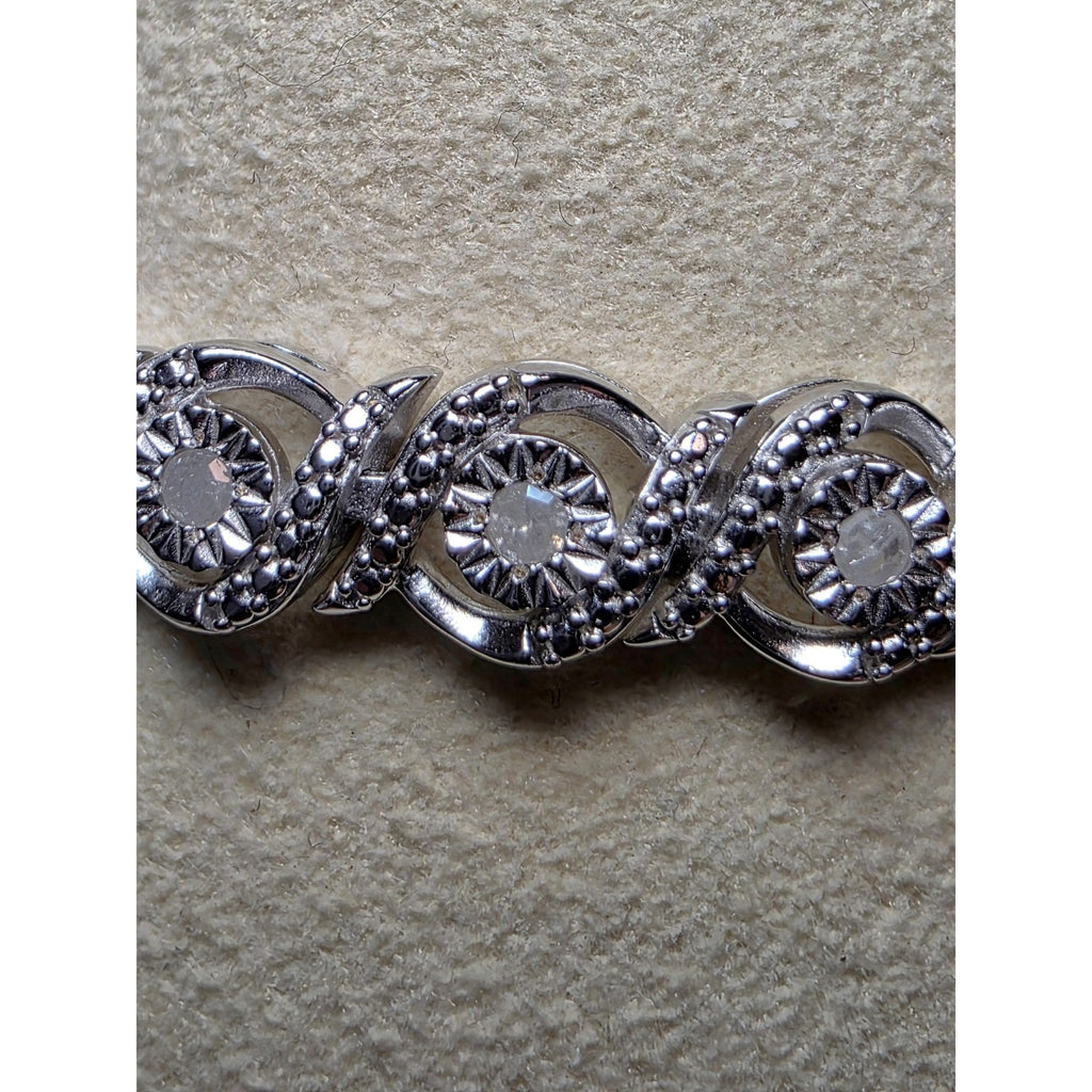 7" 5.7mm 0.5ctw Natural Diamond Bracelet 925 Sterling Silver