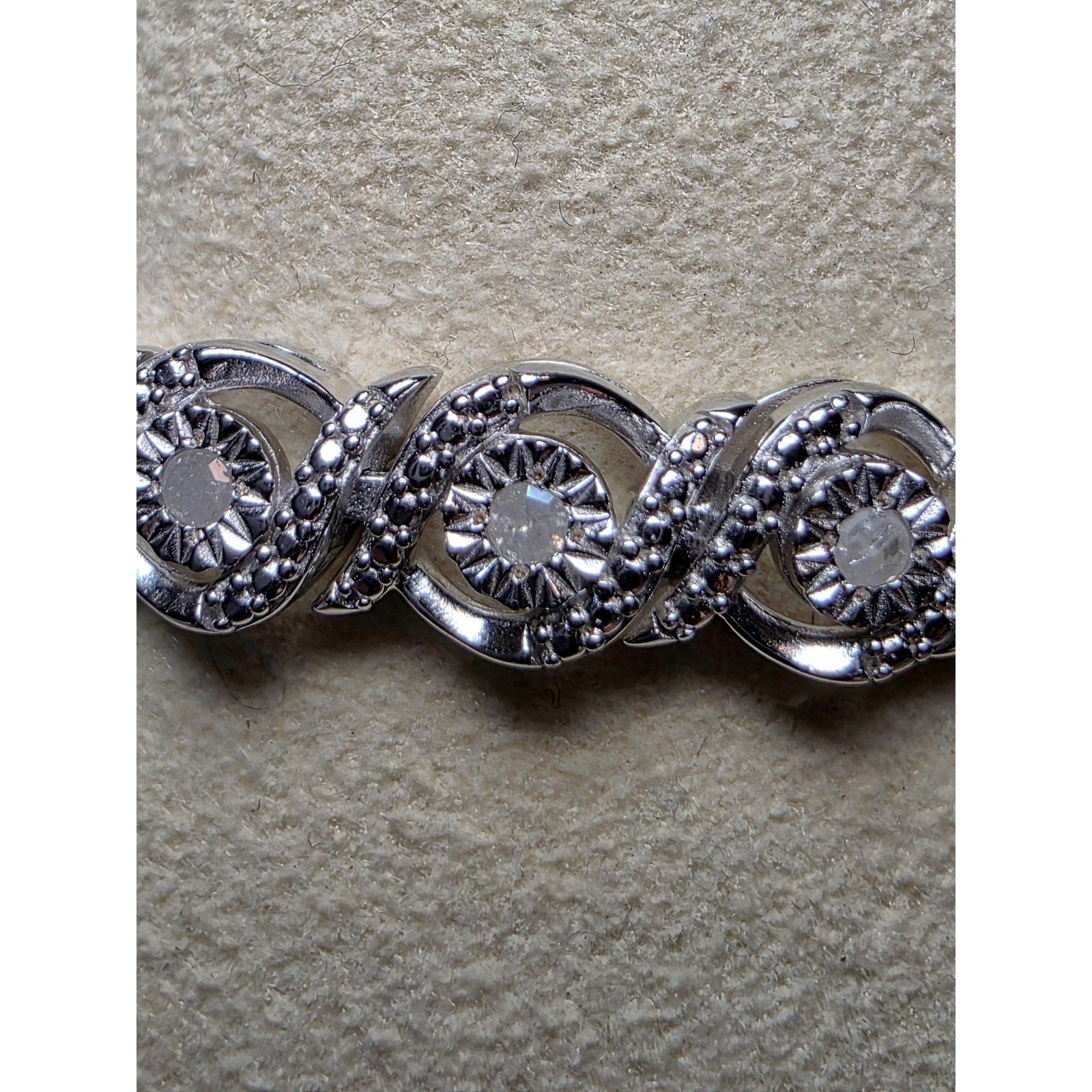 7" 5.7mm 0.5ctw Natural Diamond Bracelet 925 Sterling Silver
