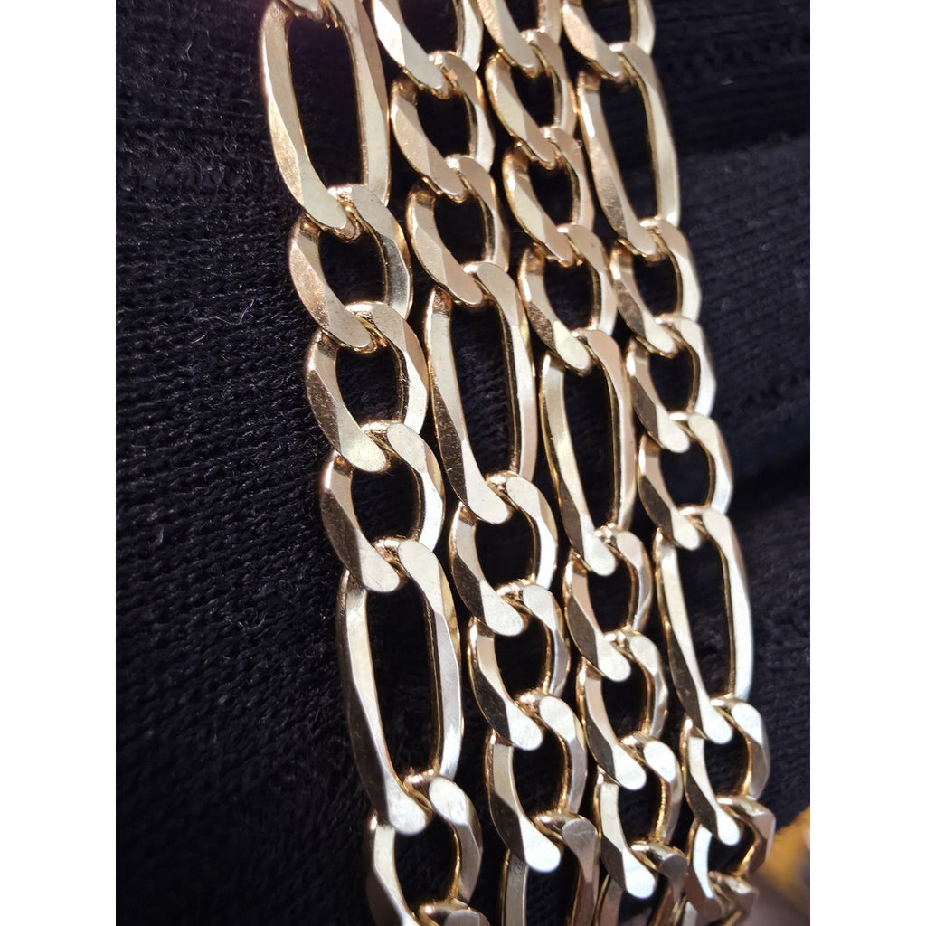 24" 5.1mm Gold over 925 Silver Figaro Chain 17.55g