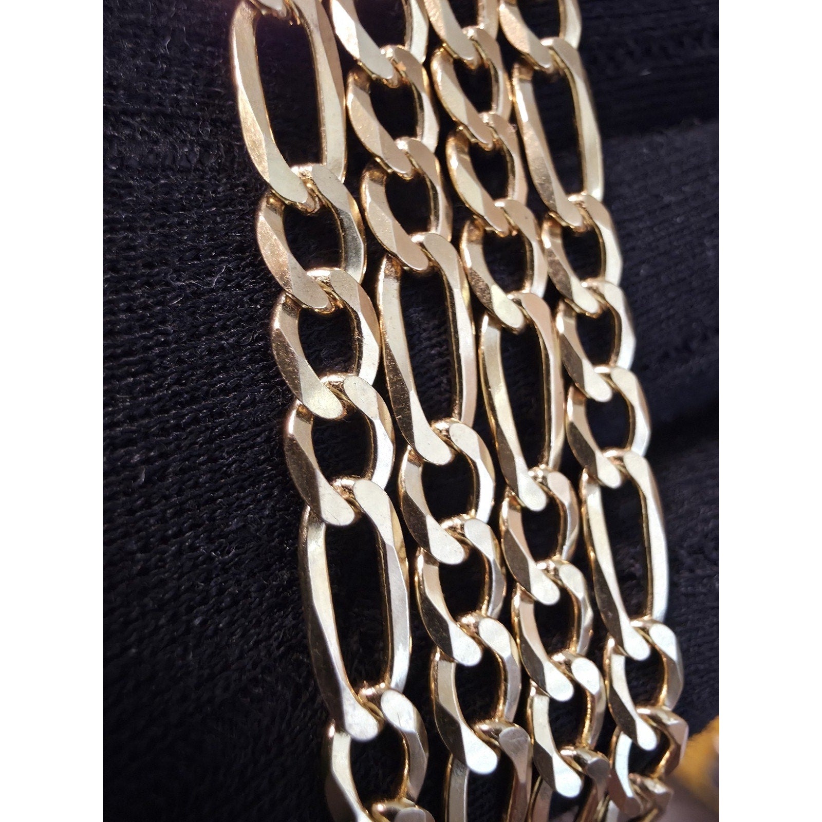 24" 5.1mm Gold over 925 Silver Figaro Chain 17.55g