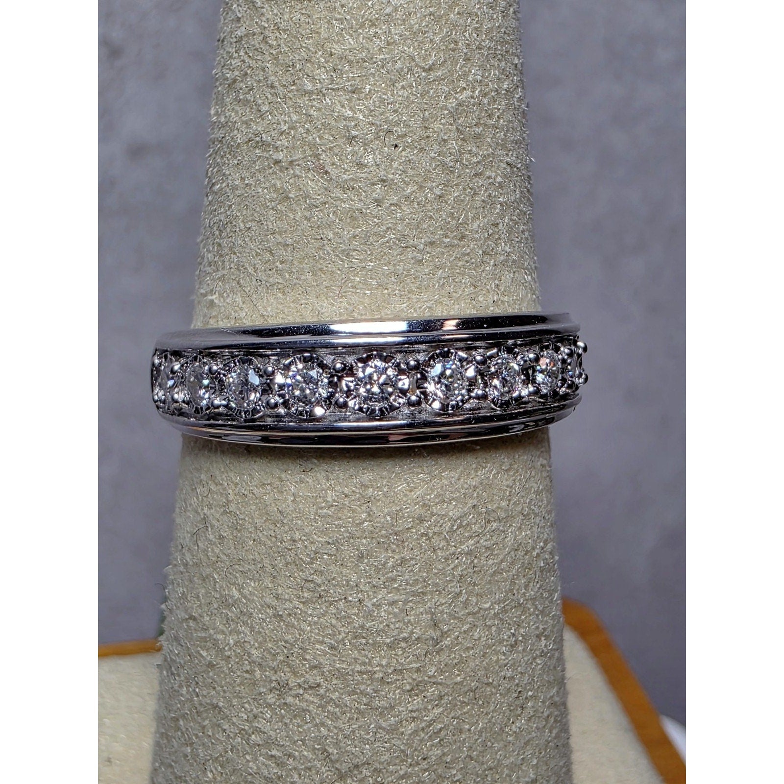 S7 0.25ctw Diamond Half Eternity Ring 925 Sterling Silver Lab Created