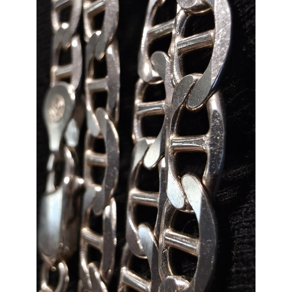 24" 6.3mm 925 Sterling Silver Flat Mariner Chain 25.90g