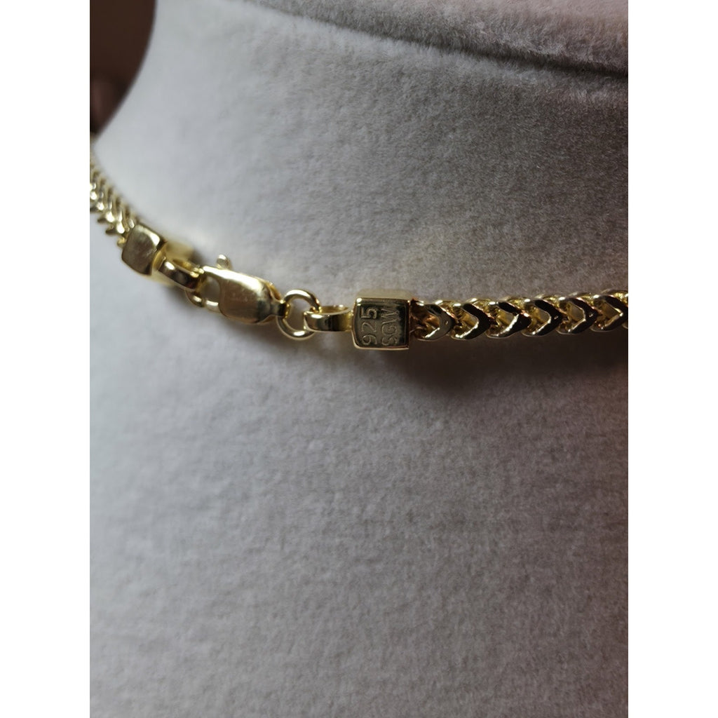 18" Franco 3.0mm Chain Gold Over 925 Sterling Silver 8.76g