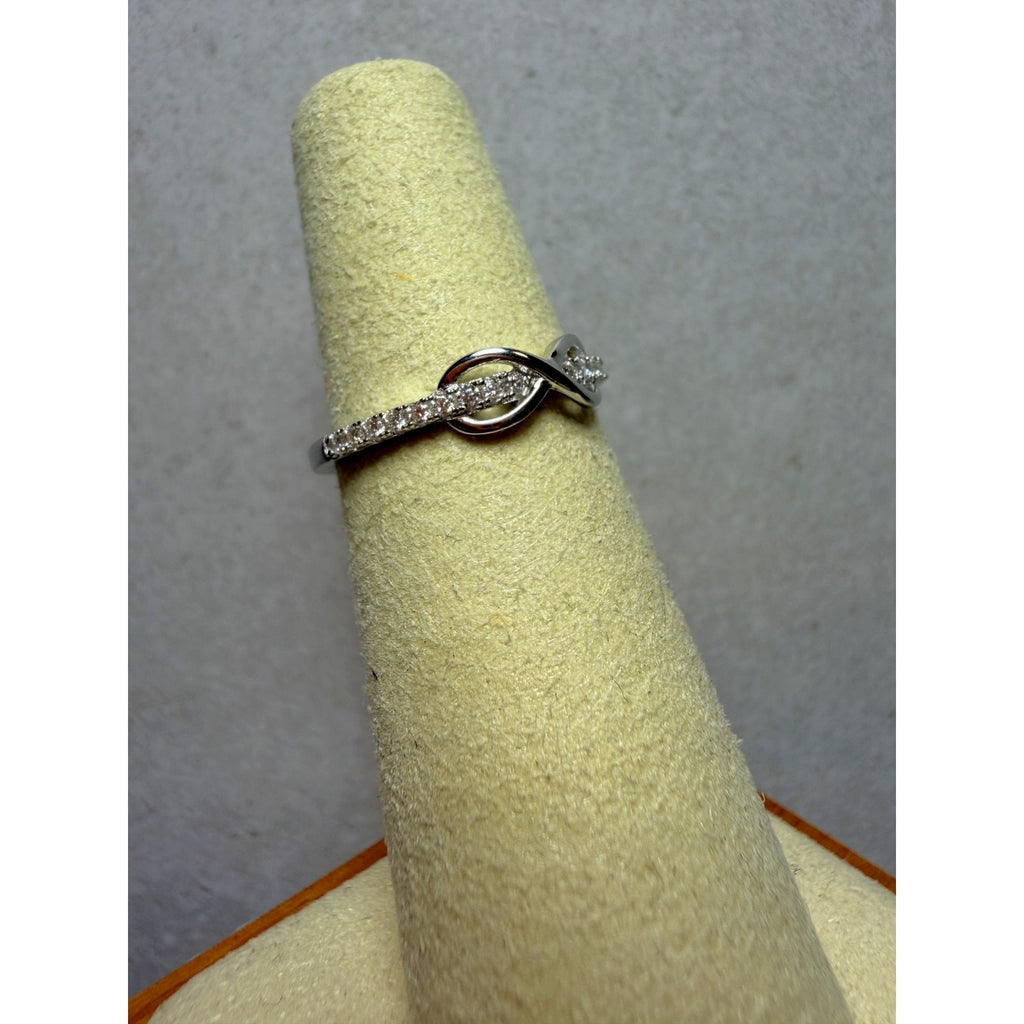 S5.5 0.14ctw Moissanite Half Infinity Band 925 Sterling Silver