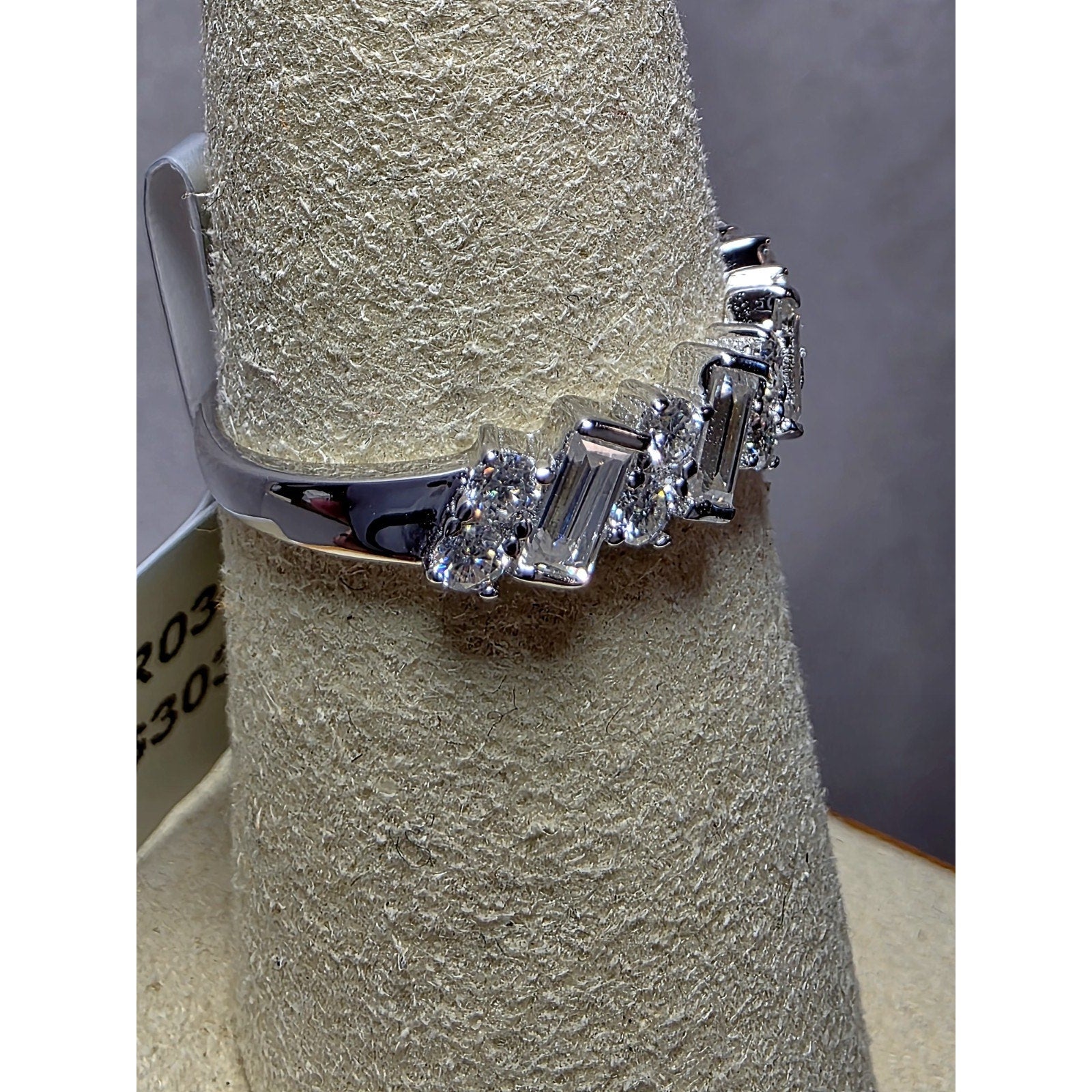 S7 1.13ctw Moissanite Emerald & Round Stones Ring 925 Sterling Silver