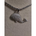 .75CTW Moissanite Whale Pendant 925 Sterling Silver