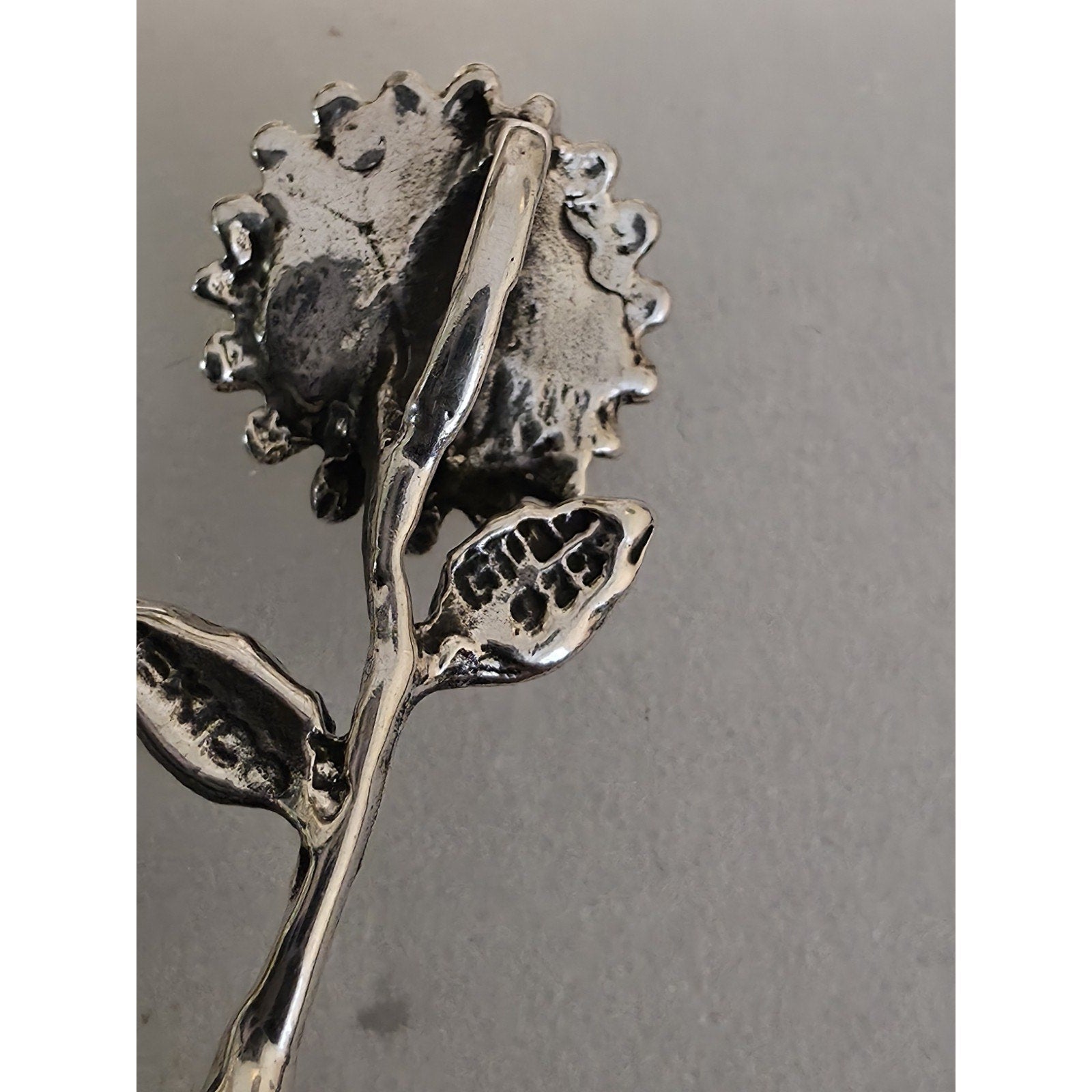 Handmade Sunflower Pendant Solid 925 Sterling Silver