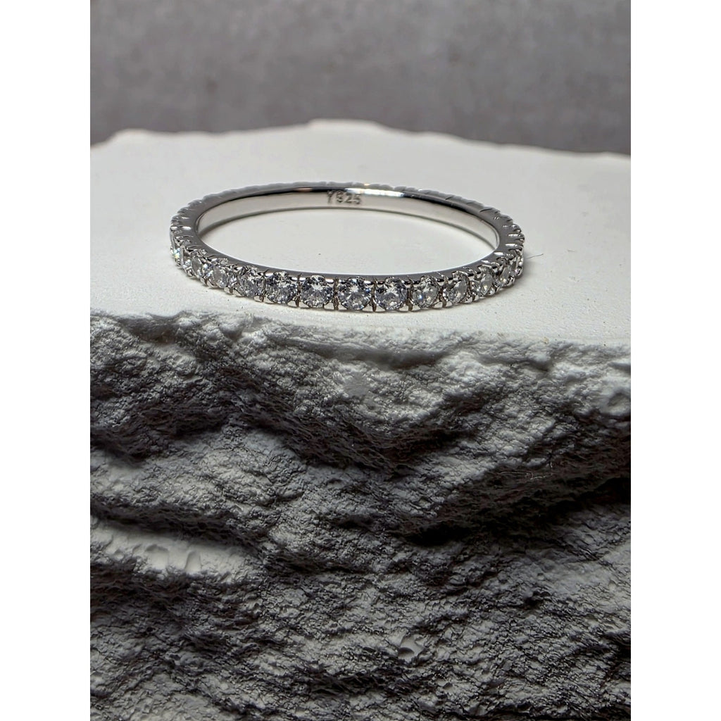 S7 Moissanite Eternity Band 925 Sterling Silver