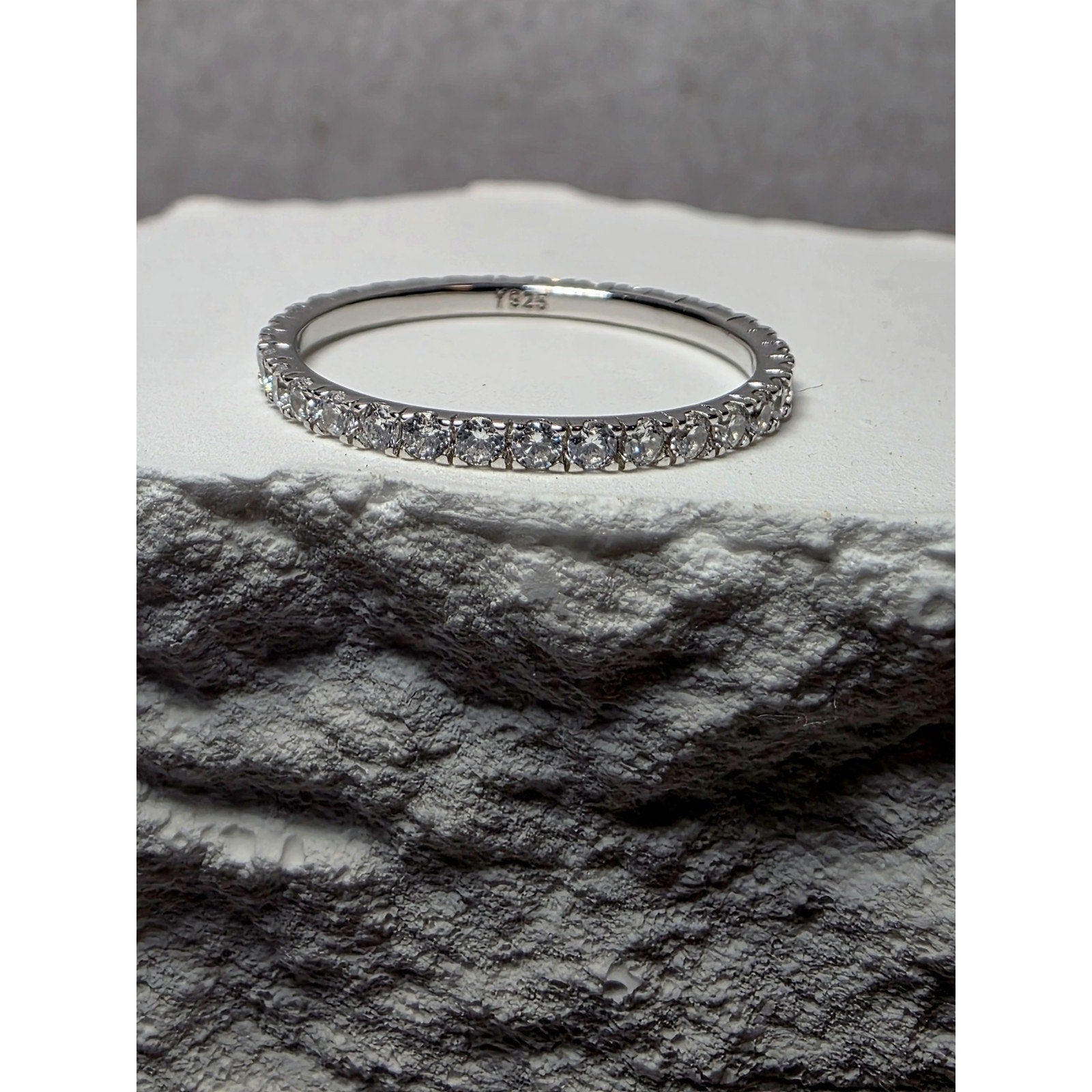 S7 Moissanite Eternity Band 925 Sterling Silver