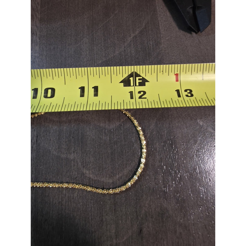 24" 2.4mm Twisted Rock Chain Gold over 925 Sterling Silver Italy