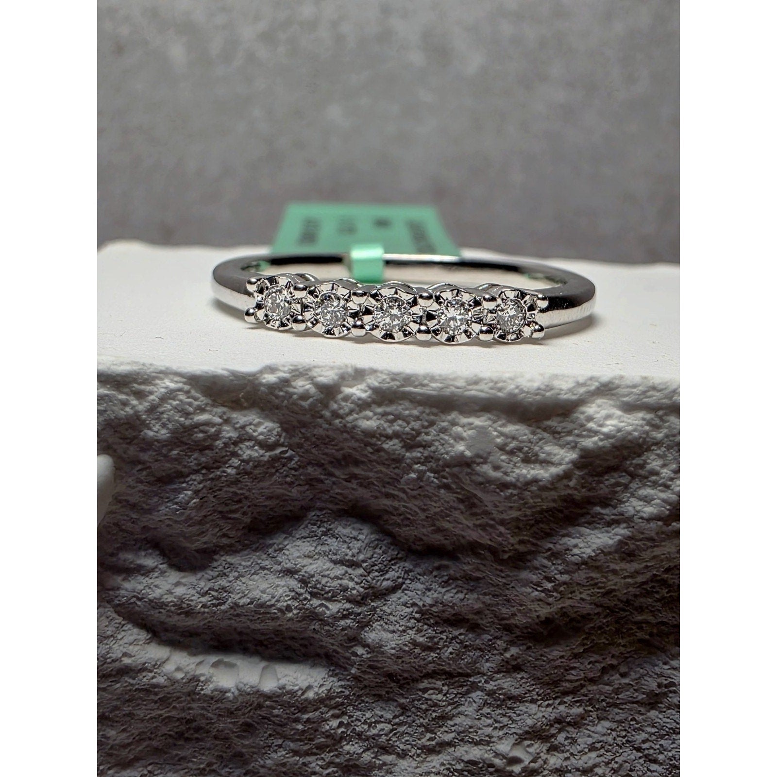 S8 0.10ctw Diamond Half Eternity Band 925 Sterling Silver Lab Created