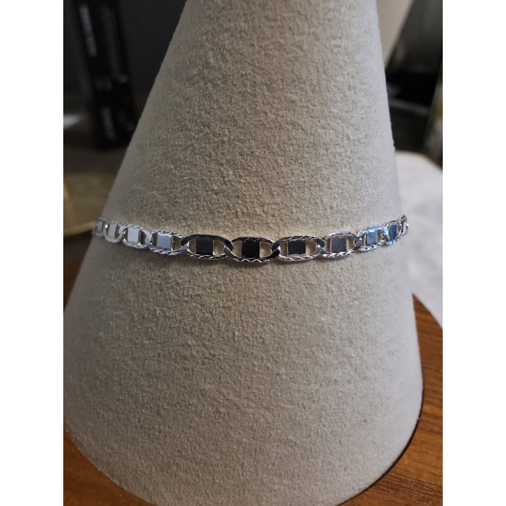 8" 3.0mm Mariner Bracelet Diamond Cut 925 Sterling Silver
