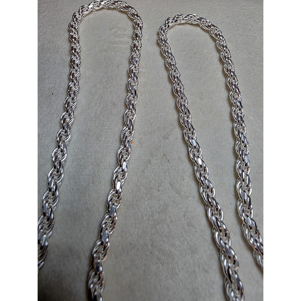 26" 5mm 50g Rope Solid 925 Sterling Silver Stamped
