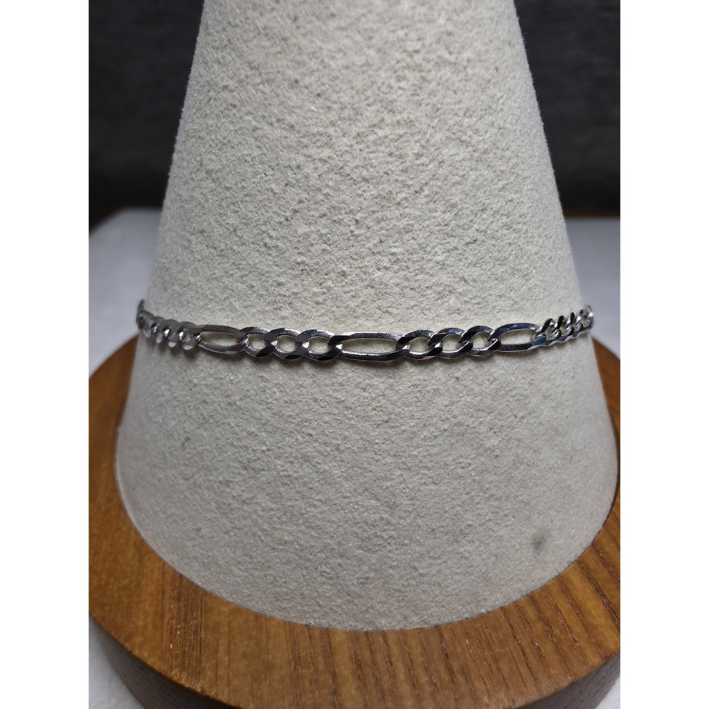 8" 2.7mm Figaro Chain Bracelet Solid 925 Sterling Silver w/Lobster Clasp