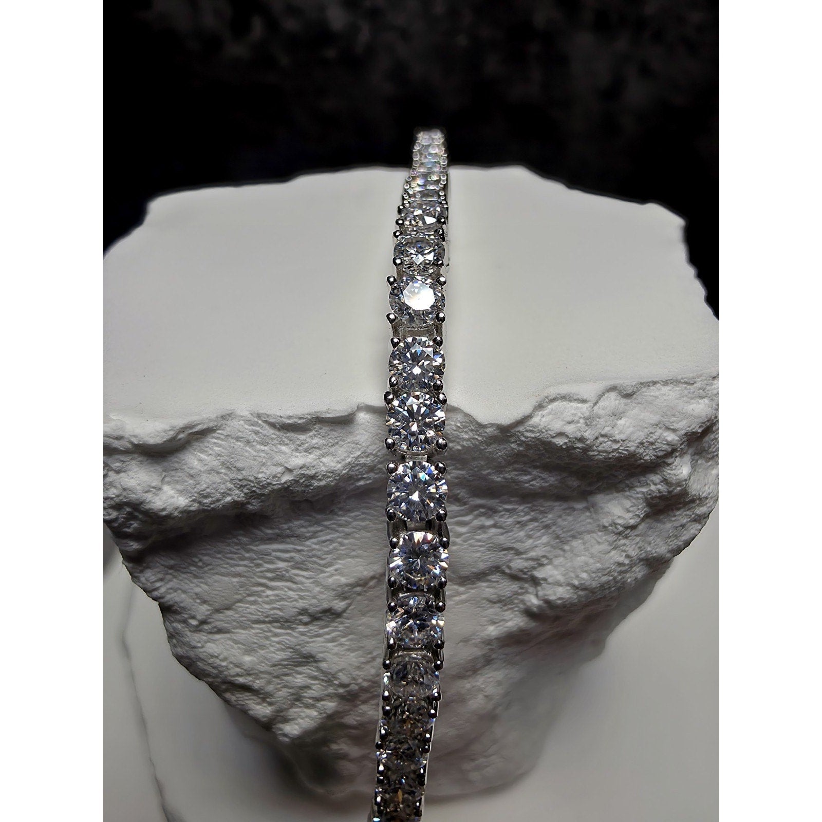 8" 3mm 5.68 Ctw Moissanite Tennis Bracelet 925 Sterling Silver W/GRA