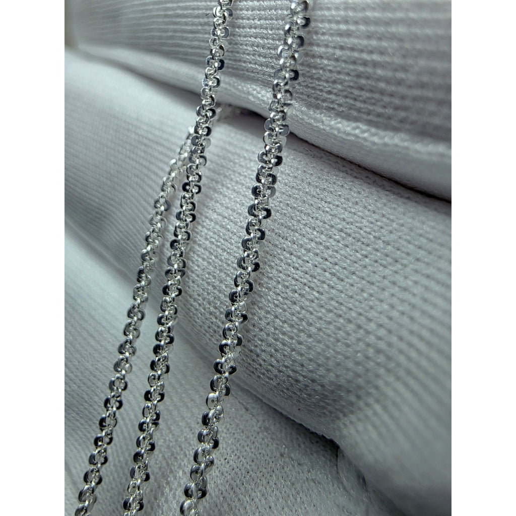 18" 1.6mm Twisted Rock Chain 925 Sterling Silver Stamped, Unisex