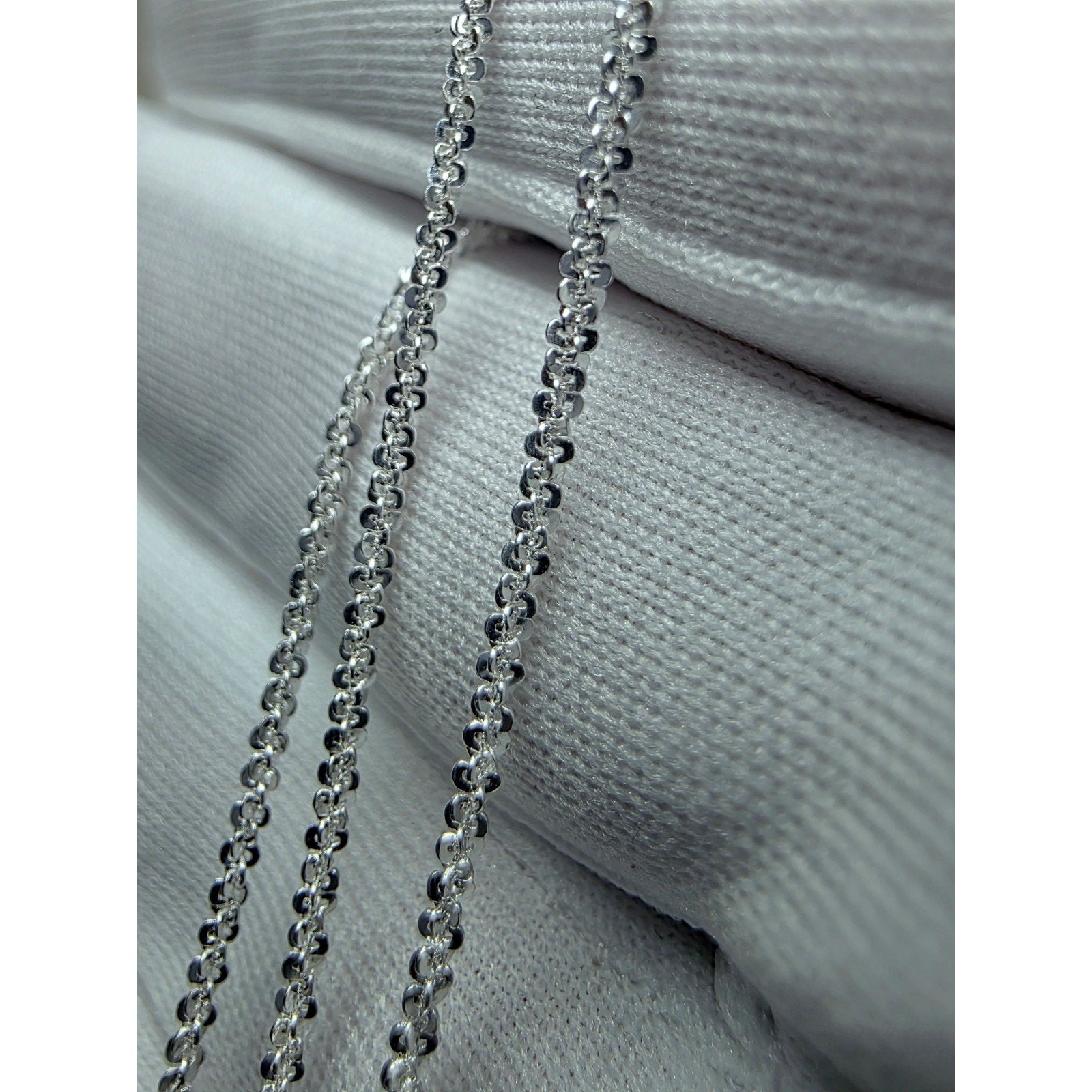 18" 1.6mm Twisted Rock Chain 925 Sterling Silver Stamped, Unisex
