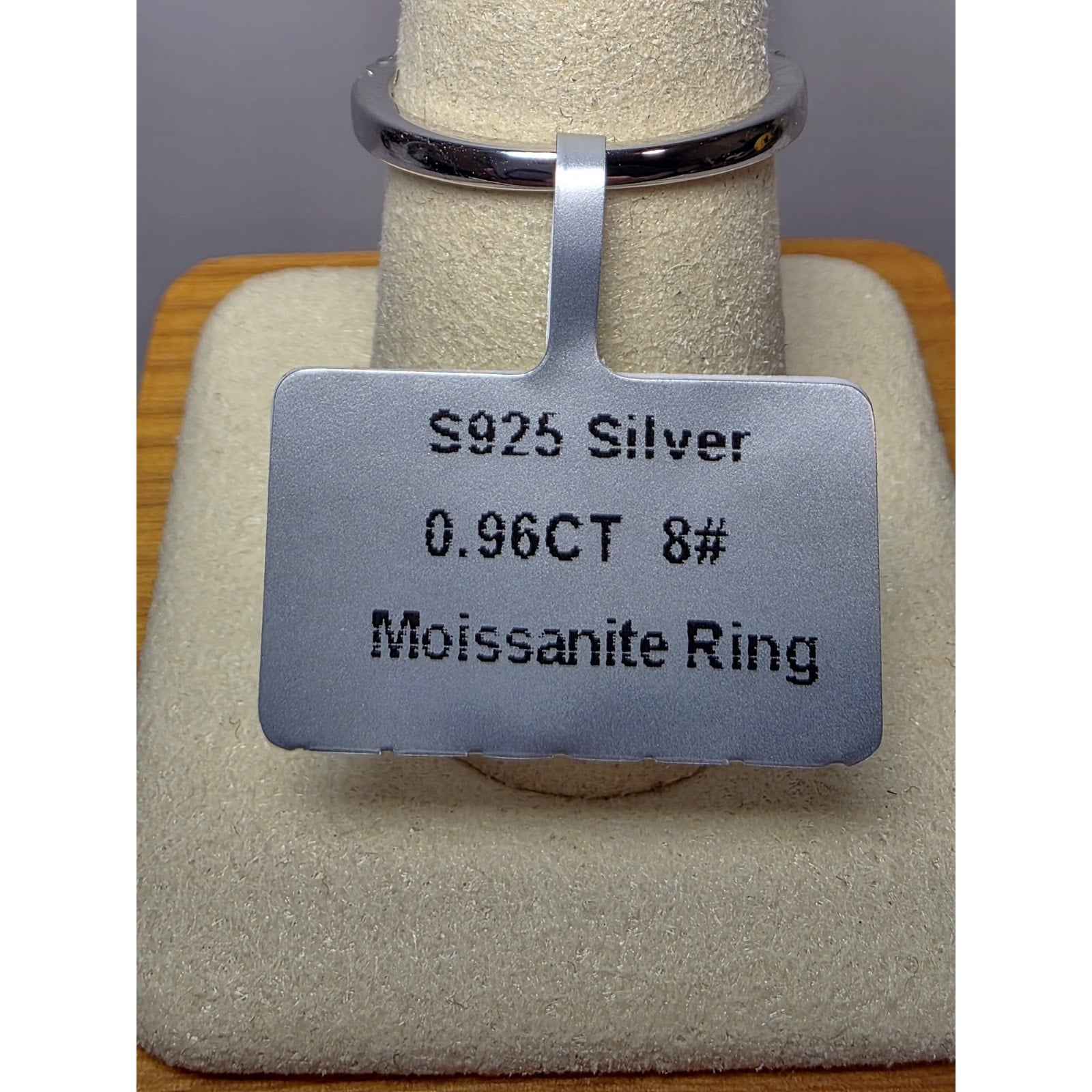 S8 0.96ctw Moissanite Eternity Band 925 Sterling Silver Solid Back