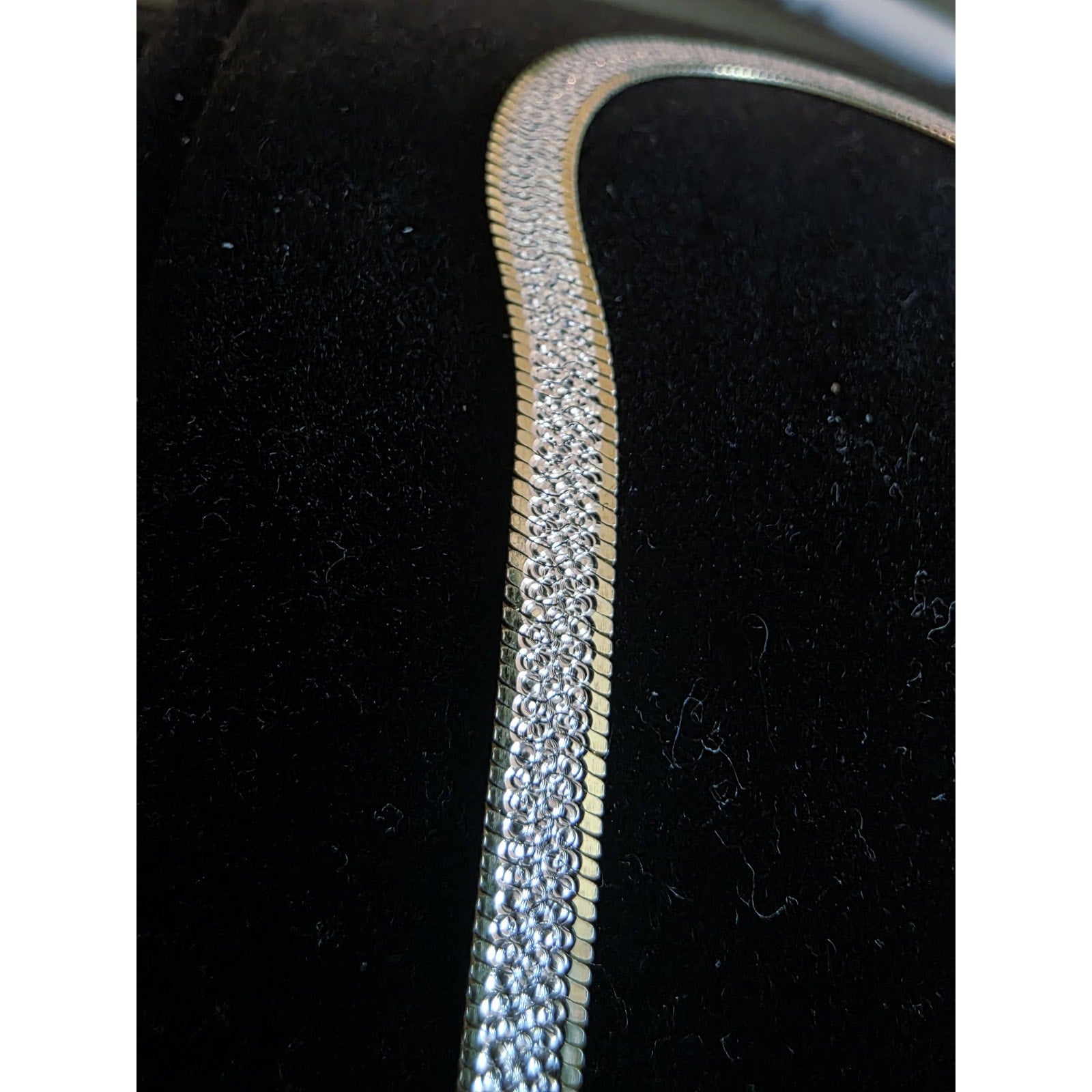 8" Reversable Herringbone Bracelet 4.5mm Gold over 925 Italian Silver