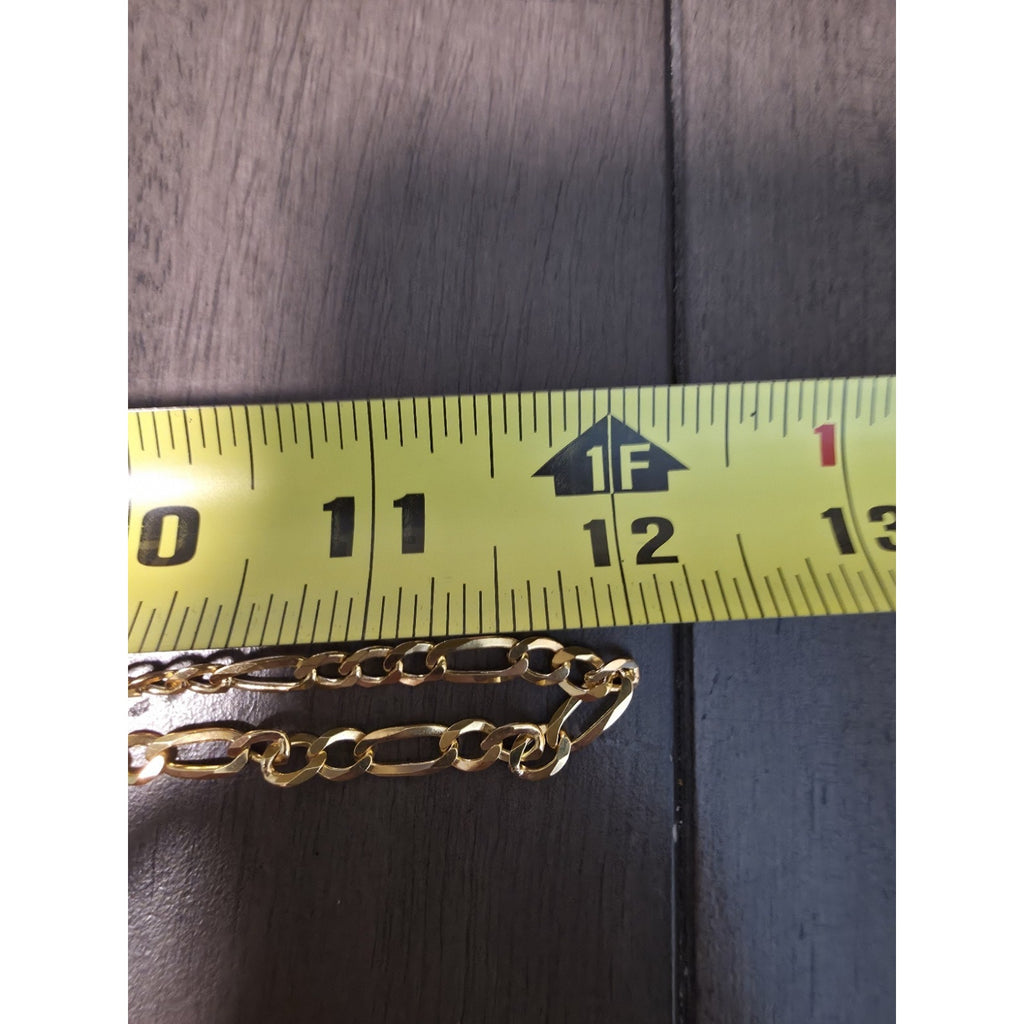 24" 5.1mm Gold over 925 Silver Figaro Chain 17.55g