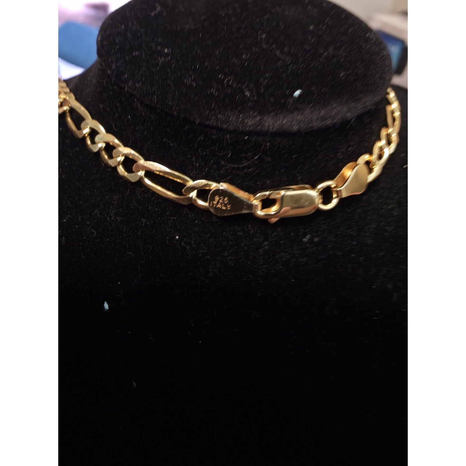 24" 5.1mm Gold over 925 Silver Figaro Chain 17.55g