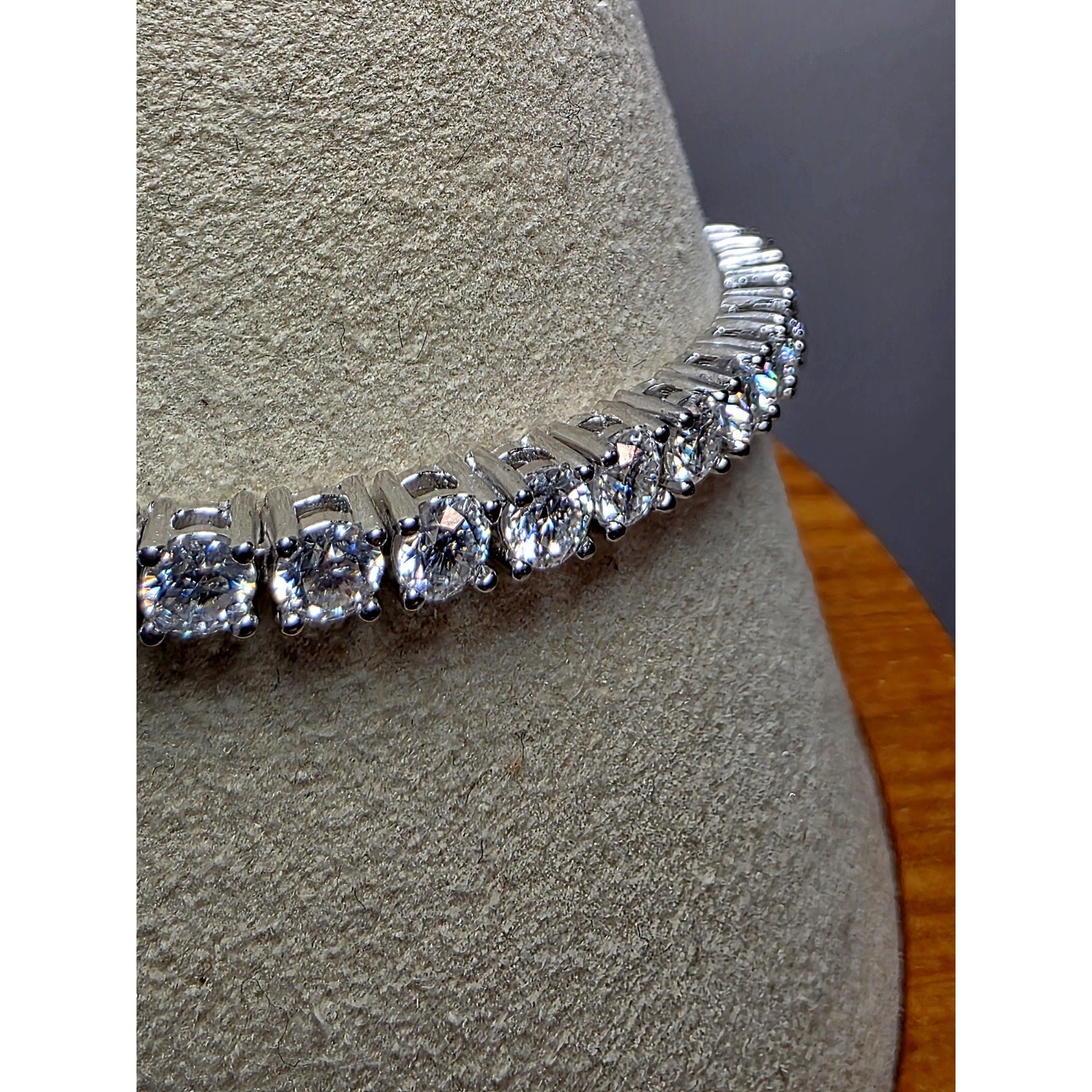 7.5" 3mm 5.32ctw VVSD Moissanite Tennis Bracelet Solid 925 Sterling Silver
