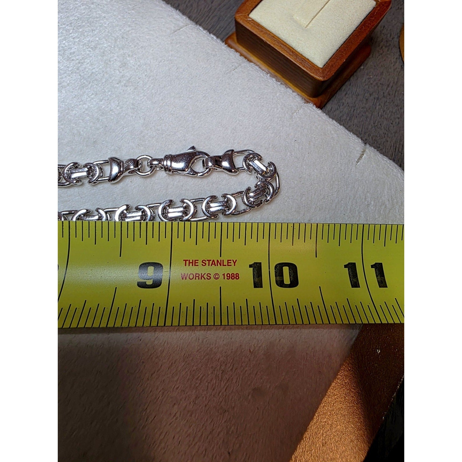 20" 6.1mm 42g Flat Byzantine Chain Solid 925 Sterling Silver
