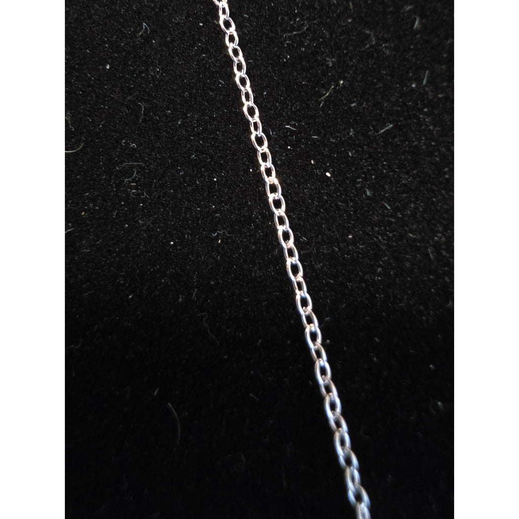 16-18" Natural Diamond 925 Sterling Silver Heart Charm Pendant Necklace