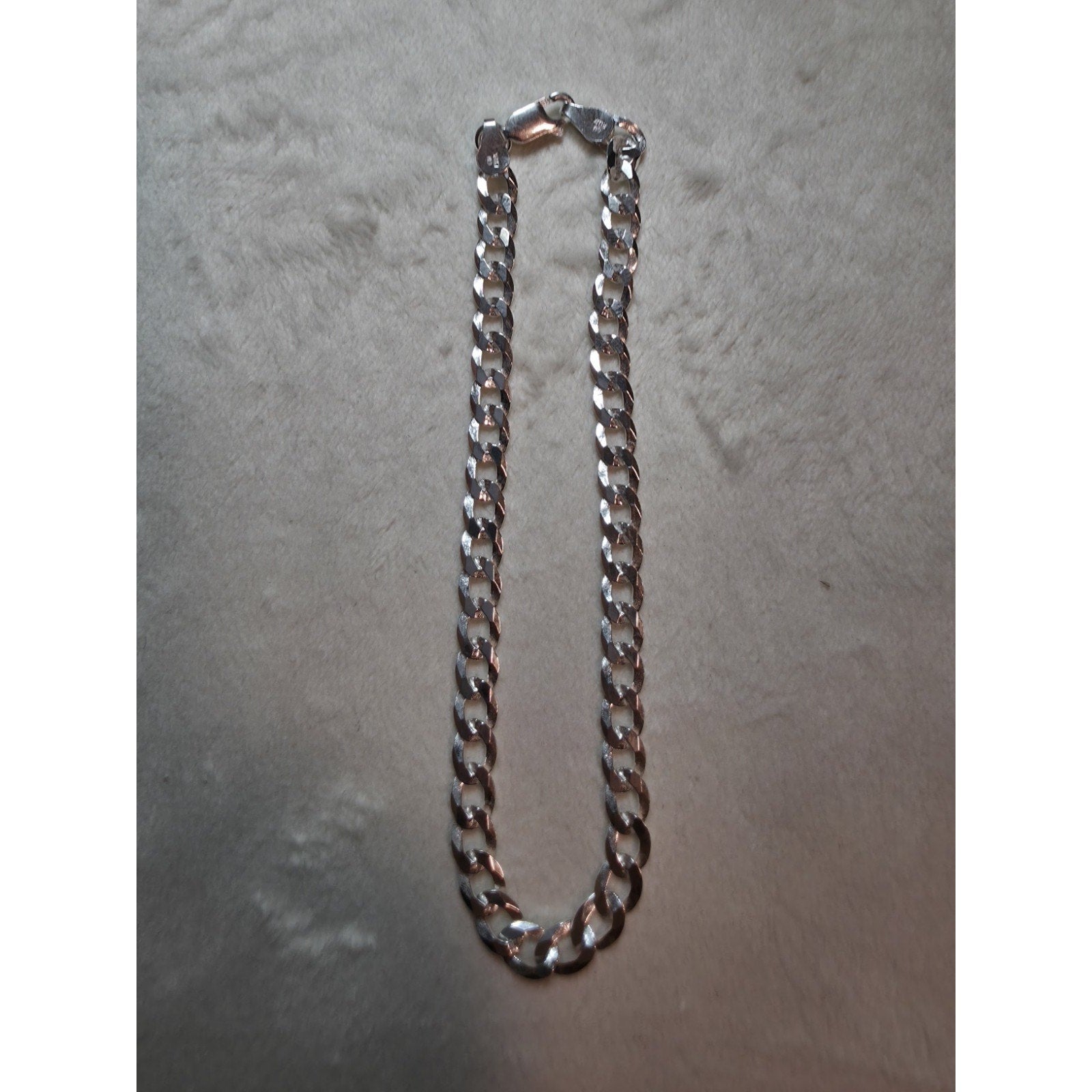 8" 4.8mm 4.44g Curb Bracelet Lobster 925 Sterling Silver