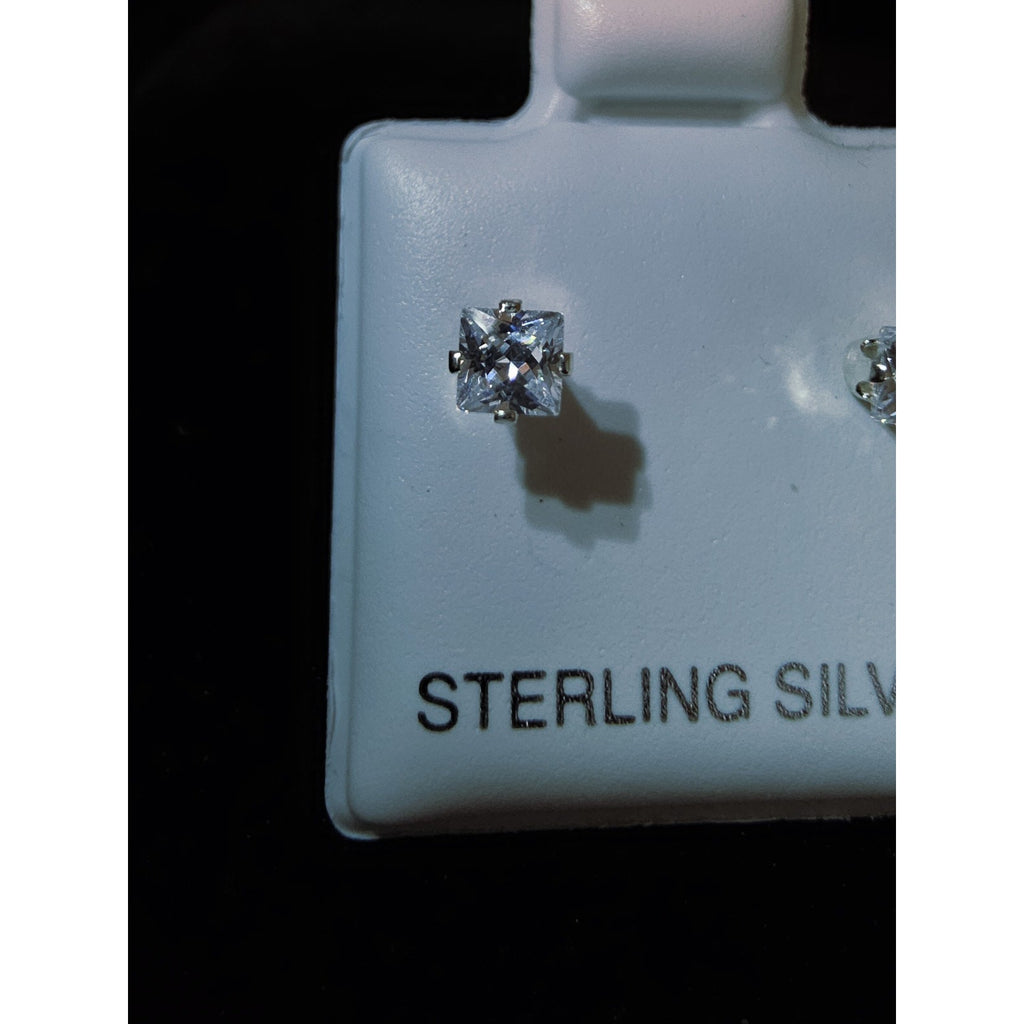 3.5mm 925 Silver Square Stud Moissanite Earrings