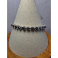 7" 4.4mm 1.0ctw Natural Black Diamond Tennis Bracelet 925 Sterling Silver