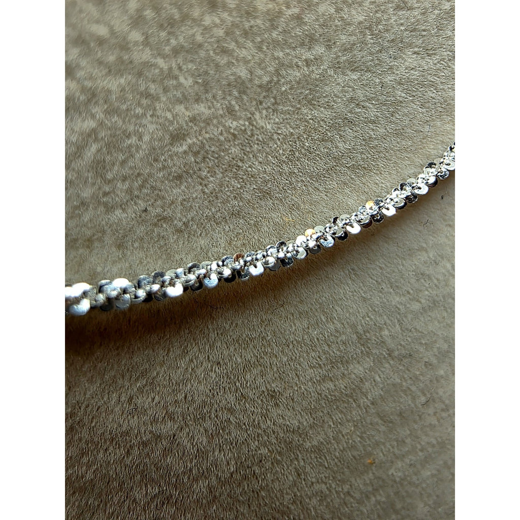 18" 1.6mm Twisted Rock Chain 925 Sterling Silver Stamped, Unisex