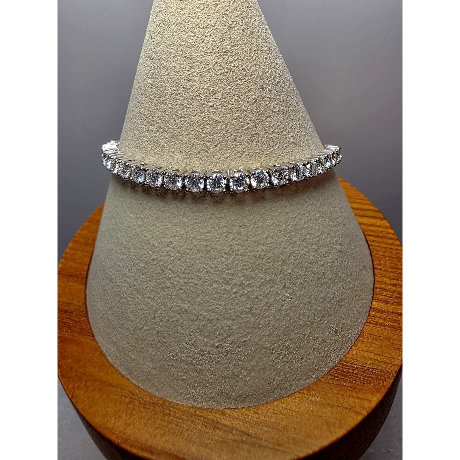 7.5" 3mm 5.32ctw VVSD Moissanite Tennis Bracelet Solid 925 Sterling Silver