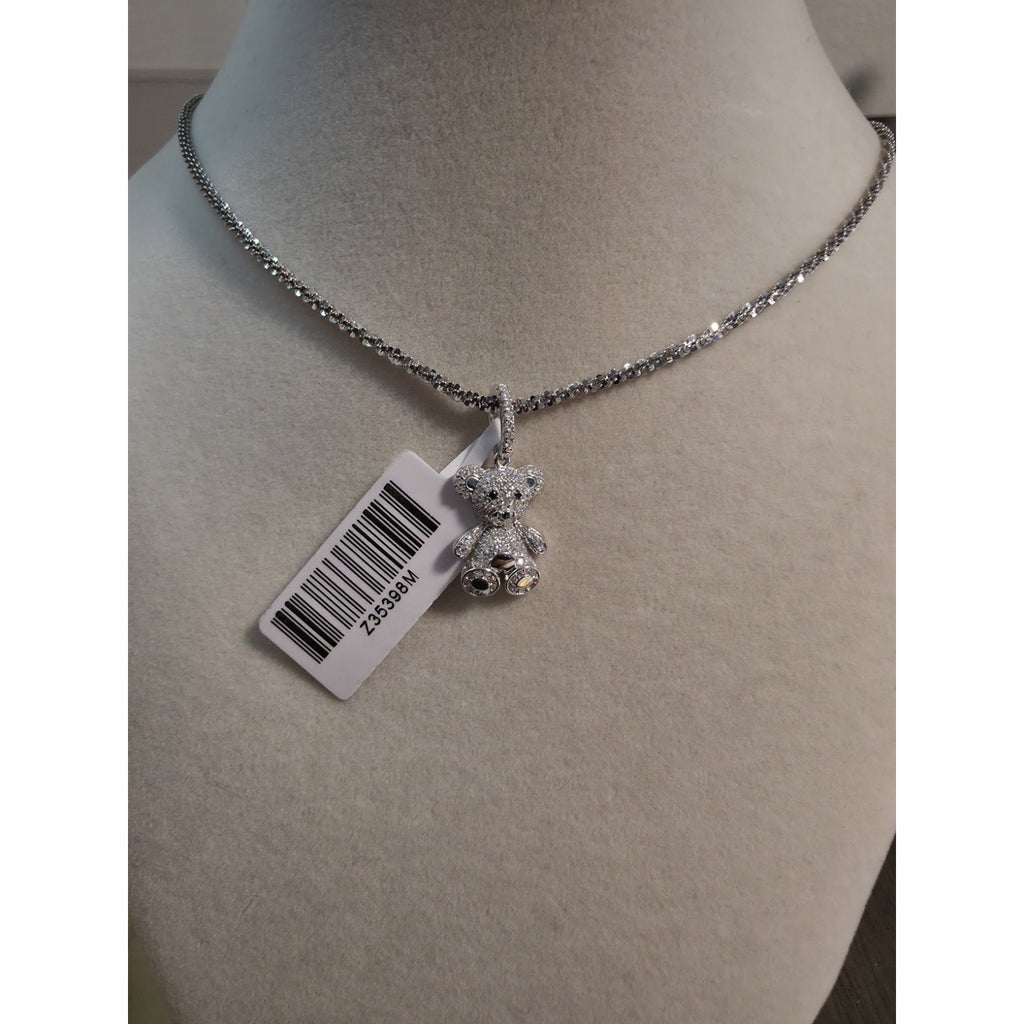 .56CTW Moissanite Pavé Teddy Bear Pendant 925 Silver