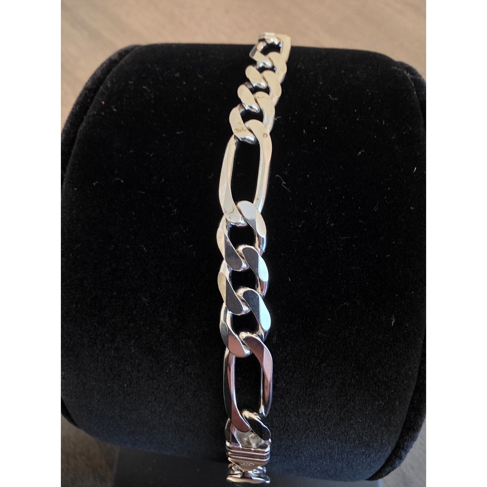 7" 925 Italian Silver Figaro Bracelets 9.4mm 21.78g 925 Sterling Silver
