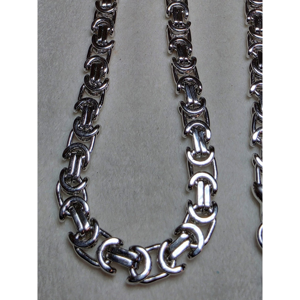 20" 6.1mm 42g Flat Byzantine Chain Solid 925 Sterling Silver